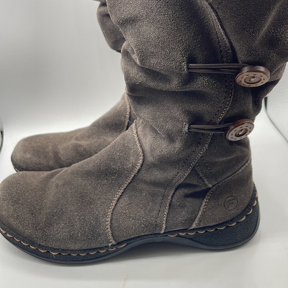 BearPaw leather tall Boots Brown Suede women’s Sz 8 side Zip up Style: Esha - Picture 3 of 8